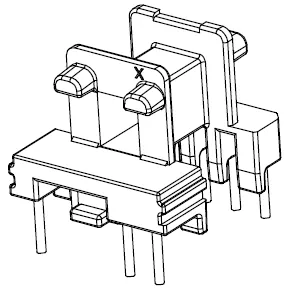 EE1603 Horizontal bobbin with 8 Pins - CB Magnetics
