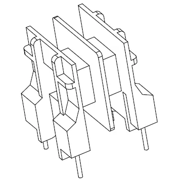 EE25 Horizontal bobbin with 2 sections - CB Magnetics
