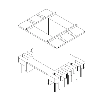 EE55 Bobbin, Vertical, 7+7 Pins, 1 Section - CB Magnetics