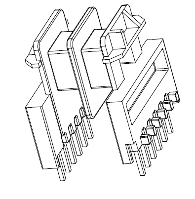 EF16 Horizontal bobbin with 2 section 12 pins - CB Magnetics