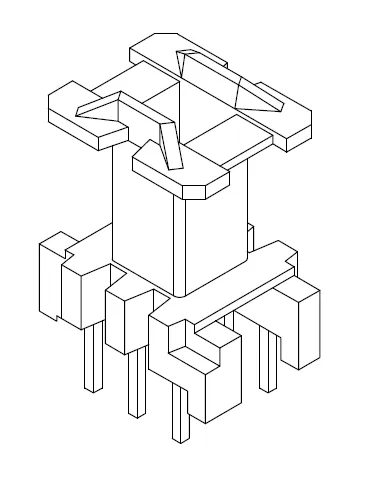 EF16 Vertical bobbin with 6 Pins - CB Magnetics