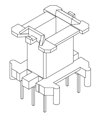 EF16 Vertical bobbin with 6 Pins - CB Magnetics