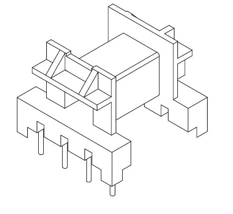 EF20 Horizontal bobbin with 6 Pins - CB Magnetics