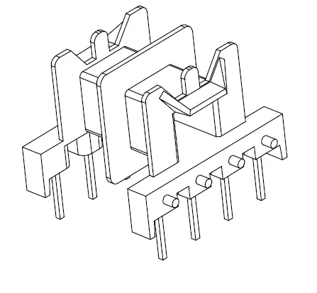 EF20 Horizontal bobbin with 2 sections - CB Magnetics