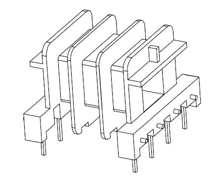EF20 Horizontal bobbin with 3 sections - CB Magnetics