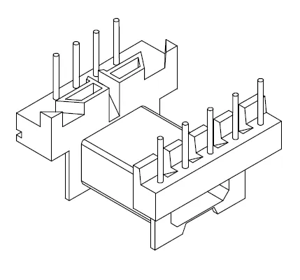 EF25 Horizontal Bobbin with 9 Pins - CB Magnetics