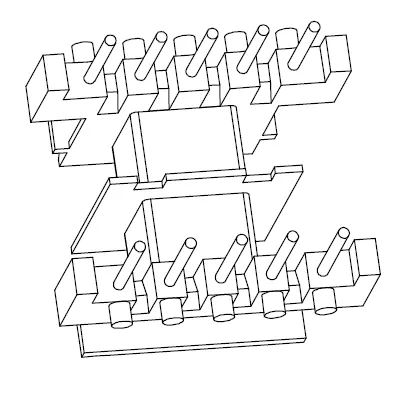 EF28 Bobbin, 2 Sections - CB Magnetics