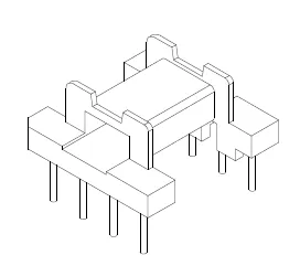 EFD15 Bobbin, 4+4 Pins, 1 Section - CB Magnetics