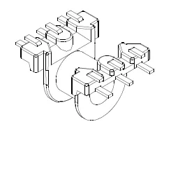 EP7 SMD Bobbin, 3+3 Pins, 1 Section, Type C - CB Magnetics