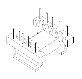 EPC19 Bobbin, 5+6 Pins, 1 Section - CB Magnetics