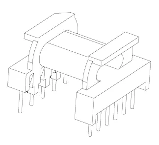 EPC25 Bobbin, 5+6 Pins, 1 Section - CB Magnetics