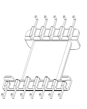EPC43 Bobbin, 5+7 Pins, 1 Section - CB Magnetics