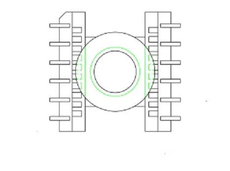 ER11.5 Bobbin, Vertical , 6+6 Pins, L Lead - CB Magnetics