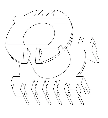 ER4035 Vertical bobbin with 12 pins - CB Magnetics