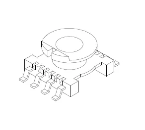 ER9.5 SMD Bobbin, 4+4 Pins, gap on top - CB Magnetics