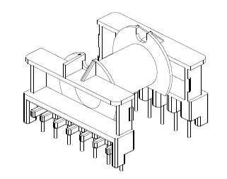 ETD29 Bobbin, Horizontal, 7+7 Pins, 1 Section - CB Magnetics