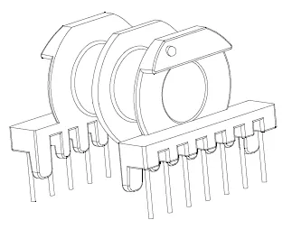 ETD34 Bobbin, Horizontal, 7+7 Pins, 2 Sections - CB Magnetics