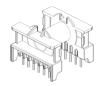 ETD34 Bobbin, Horizontal, 7+7 Pins, 1 Section - CB Magnetics