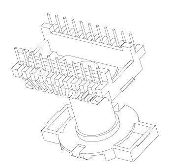 ETD49 Bobbin, Vertical, 11+11 Pins, 1 Section - CB Magnetics