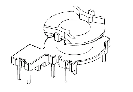 PQ2008 Vertical bobbin with 8 Pins - CB Magnetics