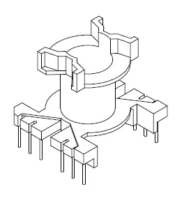 PQ2625 Bobbin, 6+6 Pins, 1 Section - CB Magnetics