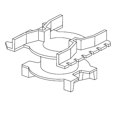 PQ3220 Vertical Bobbin without Pins - CB Magnetics