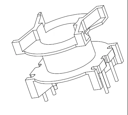 PQ3220 Vertical bobbin  with 6 Pins - CB Magnetics
