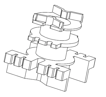 PQ3230 vertical bobbin with 2 sections - CB Magnetics