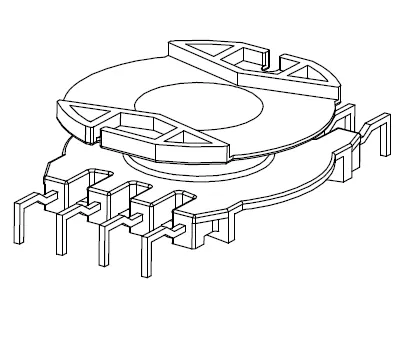 PQ3813 Vertical bobbin with 9 Pins - CB Magnetics