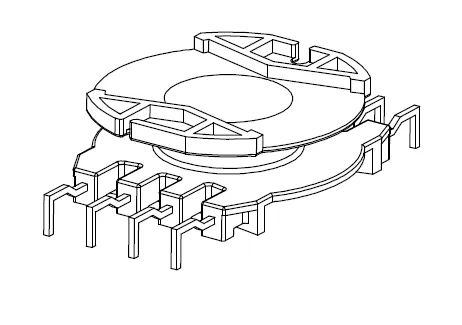 PQ4013 Vertical bobbin with 9 Pins - CB Magnetics
