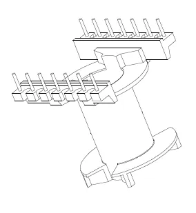 PQ5050 Bobbin, 7+7 Pins, 1 Section - CB Magnetics