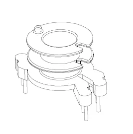 RM5 Vertical Bobbin, 4+4 Pins, 2 Sections - CB Magnetics