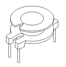 RM6 Vertical Bobbin Low Profile, 2+2 Pins, 1 Section - CB Magnetics