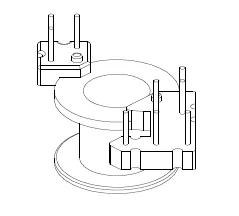 RM6 Vertical Bobbin, 3+6 Pins, 1 Section - CB Magnetics