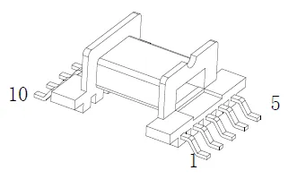SMD EFD15 Bobbin, 5+5 Pins, 1 Section - CB Magnetics