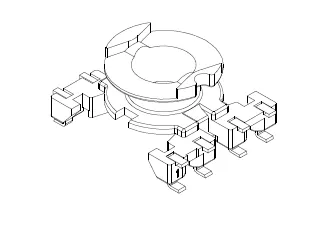 RM6 SMD Bobbin, 4+4 Pins, 1 Section - CB Magnetics