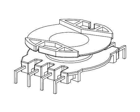 PQ3813 Vertical bobbin with 9 type-L Pins - CB Magnetics