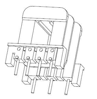 EI 28X11 Bobbin, Horizontal, 3+4 Pins, 2 Sections - CB Magnetics