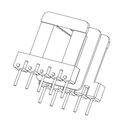EI 28X12 Bobbin, Molded in, Horizontal, 5+5 Pins, 2 Sections - CB Magnetics