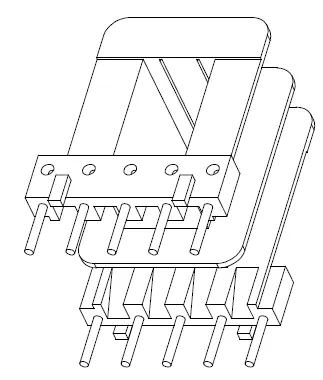 EI 28X16 Bobbin, Horizontal, 5+5 Pins, 2 Sections - CB Magnetics