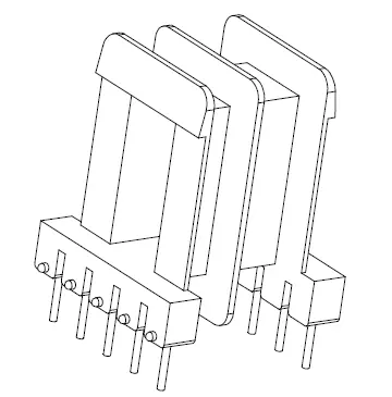 EI 28X18 Bobbin, Molded in, Horizontal, 5+5 Pins, 2 Sections - CB Magnetics