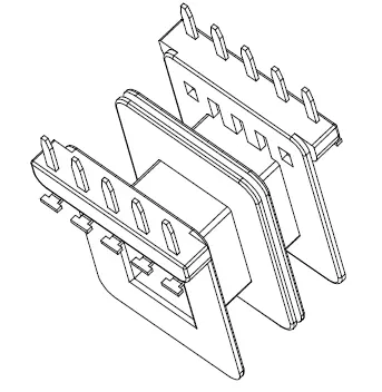 EI 35X13 Bobbin, Horizontal, 5+5 Pins, 2 Sections - CB Magnetics