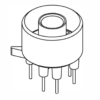 Through hole base R-10 6PINS with cap - CB Magnetics