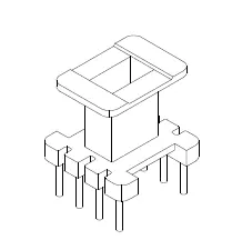 EE10 Bobbin, 4+4, 1 section - CB Magnetics
