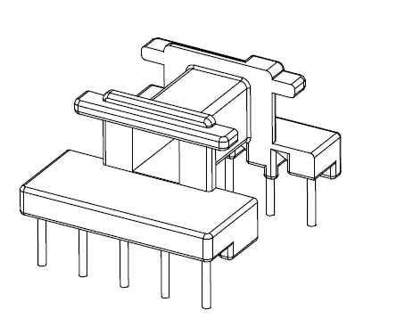EE1302 Horizontal bobbin with 10 Pins - CB Magnetics