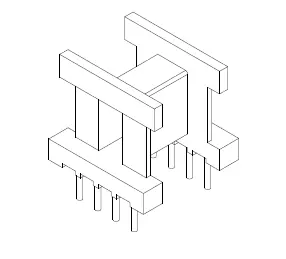 EE13 Bobbin, Horizontal, 4+4 Pins, 1 section - CB Magnetics