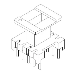 EE13 Bobbin, Vertical, 5+5 Pins, 1 Section - CB Magnetics