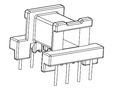 EE1601 Horizontal bobbin with 8 Pins - CB Magnetics