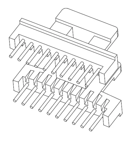 EE2202 Horizontal bobbin with 20 Pins - CB Magnetics