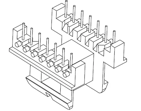 EE40 Horizontal bobbin with 14Pins - CB Magnetics